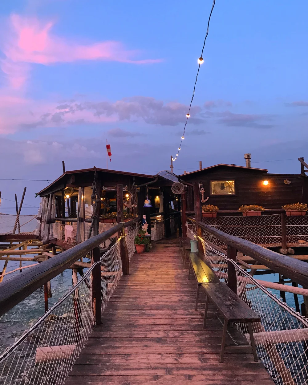 Trabocco Punta Cavalluccio au coucher du soleil, Rocca San Giovanni, Abruzzes