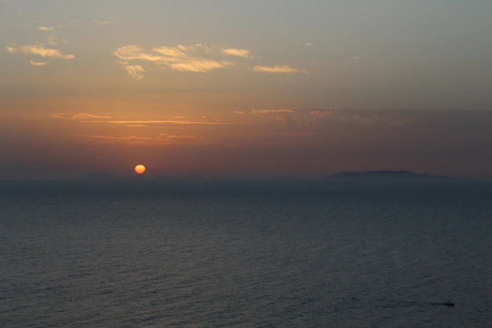 Coucher de soleil sur le golfe de l'Asinara vu depuis Castelsardo, Sardaigne