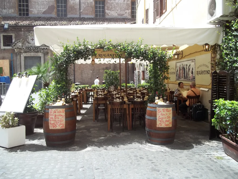 Terrasse de l'Antica Osteria Rugantino à Trastevere, Rome