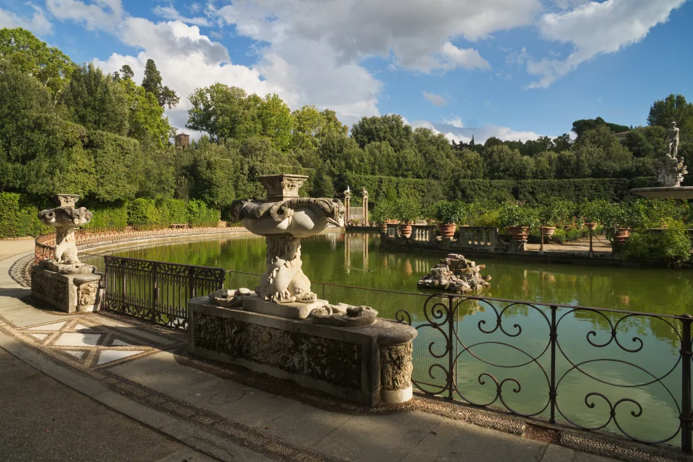 L'Isolotto, au jardin de Boboli à Florence en novembre