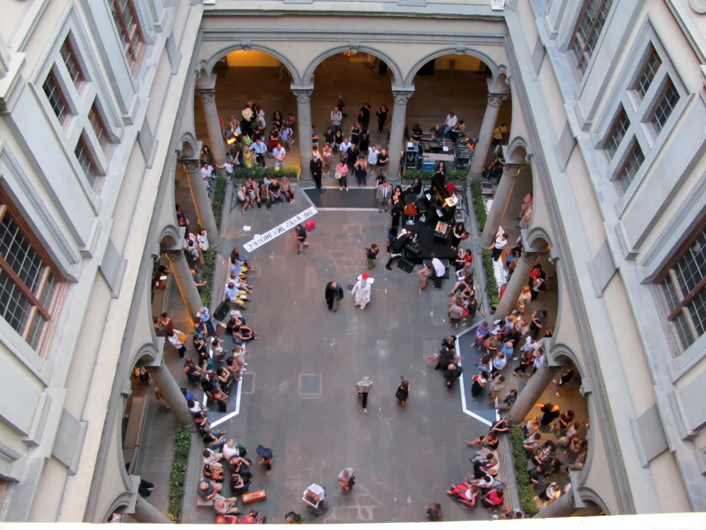 Cour du palais Strozzi à Florence lors d'une mise en scène théâtrale en 2014